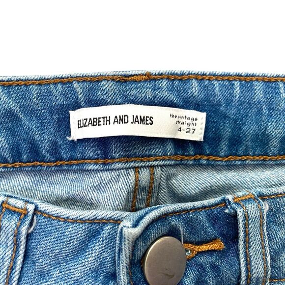 Elizabeth and James Women's‎ The Vintage Straight Jeans Size 27 Retro Light Wash - Picture 4 of 11